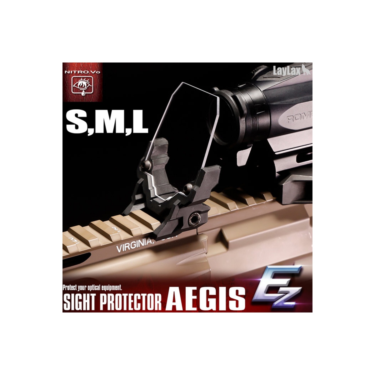 LAYLAX NITRO.Vo V900フラッシュライト ストライクヘッドver Laylax Nitro Vo Aegis Ez Sight Protector (Size: Large) | Airsoft